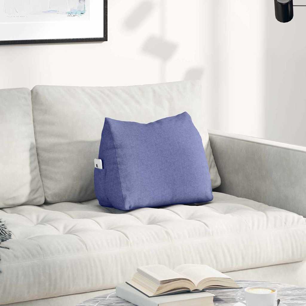 Blue Denim Back Cushion 45 X 20 X 35 Cm Fabric