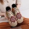 2025 Autumn/Winter Women's Ethnic-Style Embroidered Short Boots - Linen Hanfu Square Toe Design