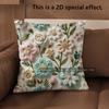 2D Boho Vintage Floral Throw Pillow Cases** Pattern Cushion Cover Suitable For Sofa Bedroom Car Pillow Cover