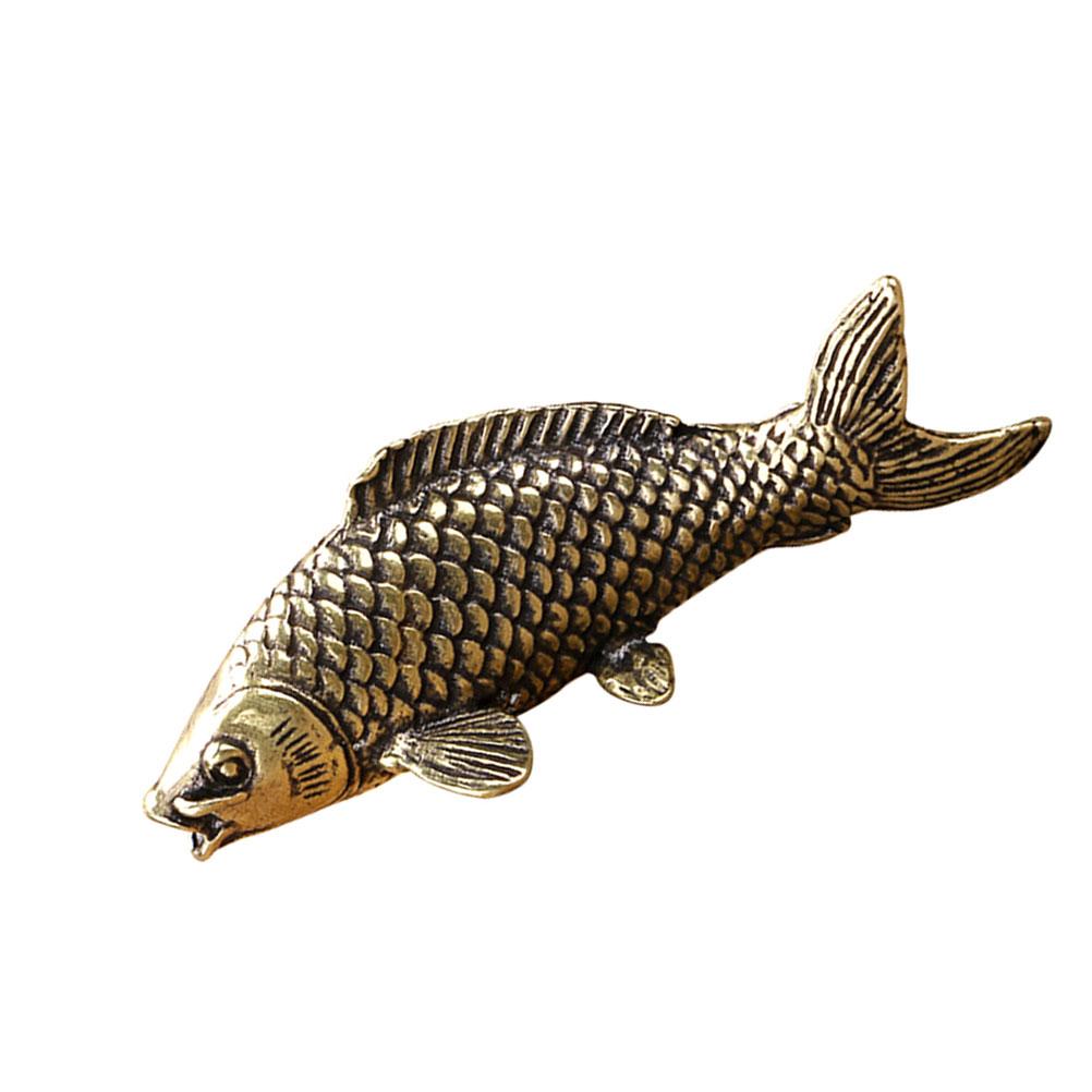 Kupfer Koi Ornament Karpfen Figur Statue Schreibtischschmuck Tisch Vintage Dekor Handwerk Retro Zuhause Modell Tischplatte