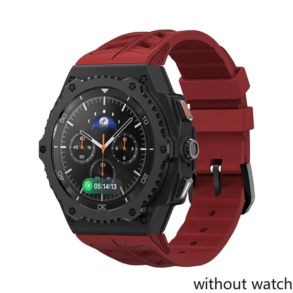 Luxury Mod Kit Alloy Metal Case For Samsung Watch 8 Classic 46mm Rubber Band For Galaxy Watch 8 Classic 46mm Kit Accessories