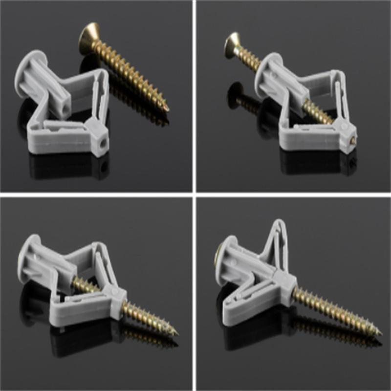 50/100pcs Plastic Toggle Anchor With Screw M4 Curtain Drywall Wall Cable Plug Aircraft Expansion Pipe Anchor Bolt Accessories