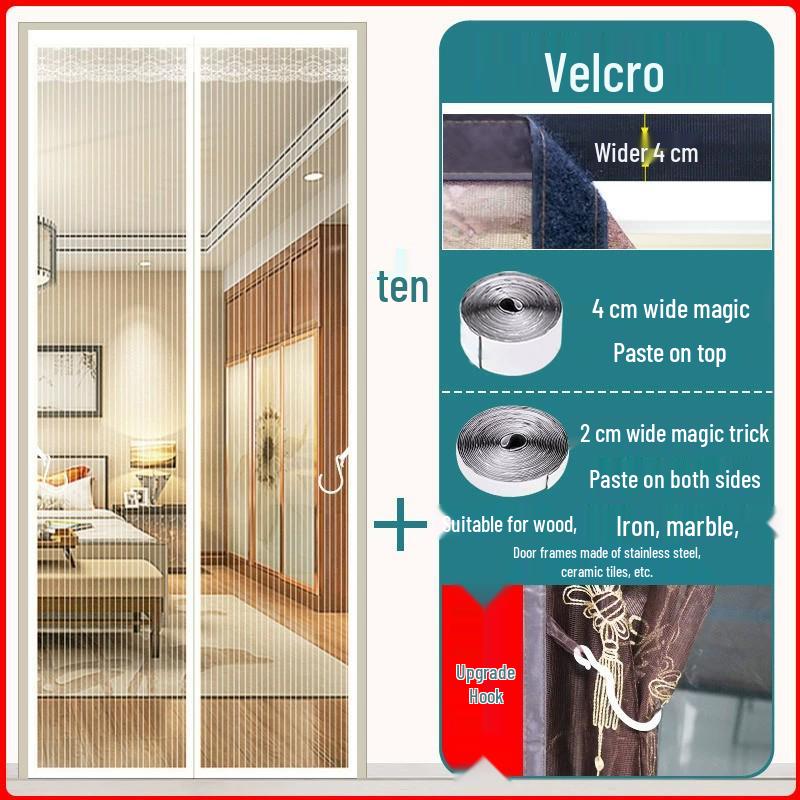 Custom Magnetic Anti-Mosquito Door Curtain with No-Punch Installation