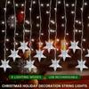 1pc 96LED Star Curtain Light with 8 Lighting Modes USB Powered Indoor Hanging Lamp Perfect For Christmas Wedding Home Decoration