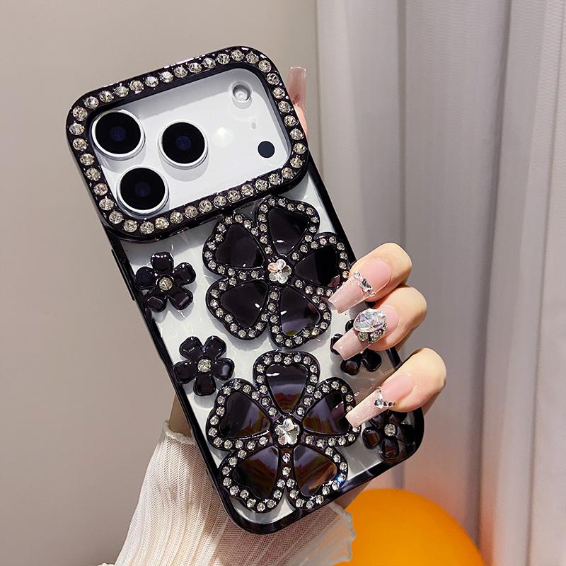 Galvanisiert Klar Bling Glitzer Farbverlauf Blumen Hülle für IPhone 17 Air 16 15 11 12 13 14 Pro Max Weiches Silikon Stoßfeste Abdeckung