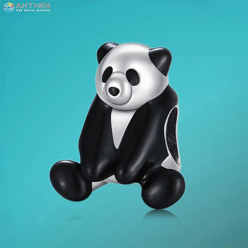 

Ahthen copper Bead Charms Cute Panda Dangle Charm fit Snake Chain Bracelets Necklaces for Women Jewellery Making