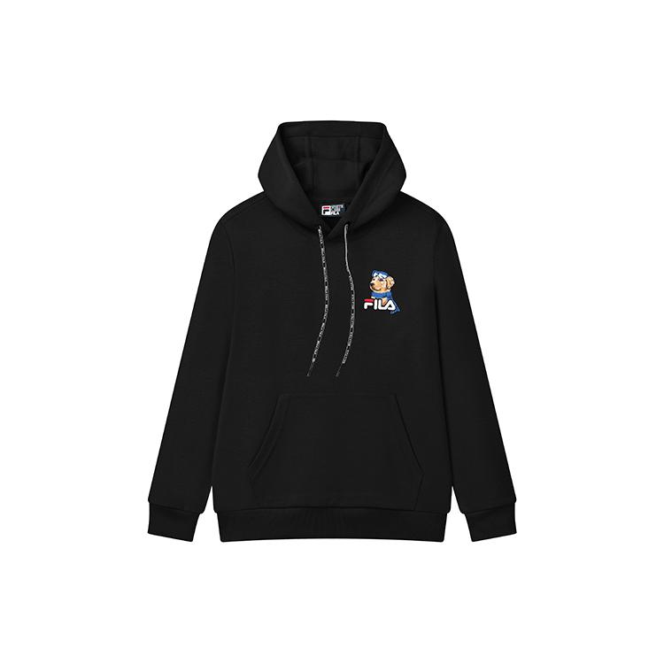 FILA Sweatshirts Men s Jet Black Hooded Moderate Regular F11M148215F-BK XL