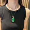 Full Green Yang Green Natural Agate Green Chalcedony Pendant Female, Real Shot Fidelity