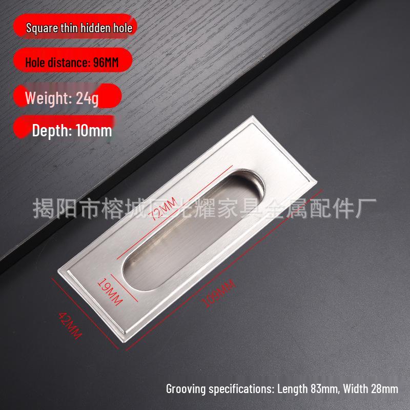 Stainless Steel Concealed Recessed Pull Handle for Drawers and Sliding Doors