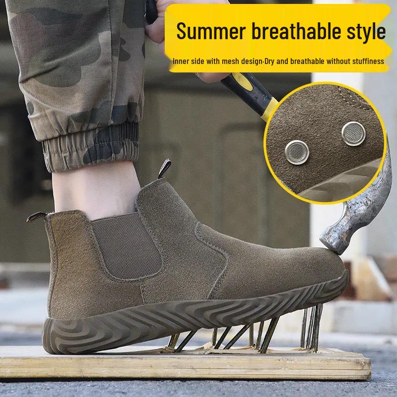 Men's Safety Work Shoes - Anti-Smash, Anti-Puncture, Anti-Scald, Wear-Resistant, Non-Slip, Soft Sole, Breathable Welding Footwear
