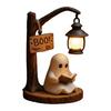 Ghost Reading Street Lamp 3D Resin Halloween Ghost Night Light LED Ghost Reading Book Table Lamp with Warm Light for Bedroom Study Living Room Decor