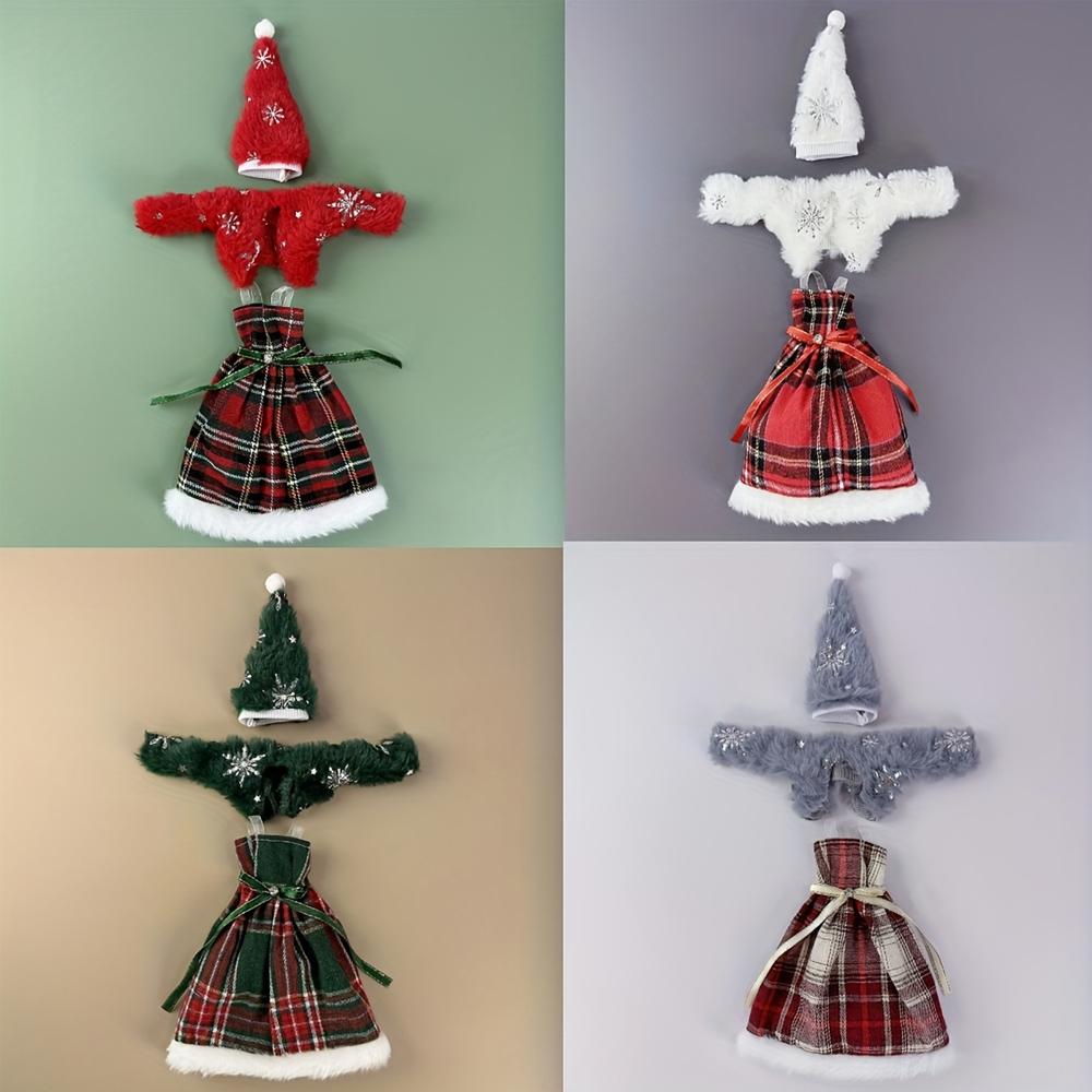 2pcs/4pcs 30cm Doll Clothes Fashionable Multi-Style Christmas Outfit for 1/6 Dolls with Dress, Top, Hat, and Formal Attire