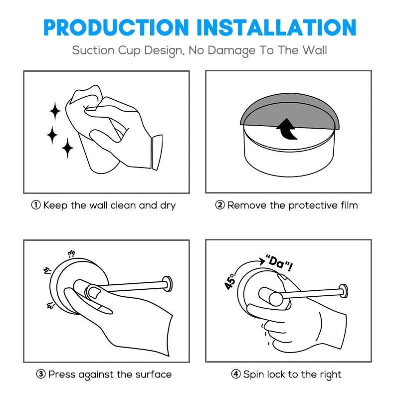 Toilet Roll Paper Holder Organizer Wall Mount Storage Reusable Kitchen Bathroom No Drill Tissue Towel Dispenser Stainless Steel