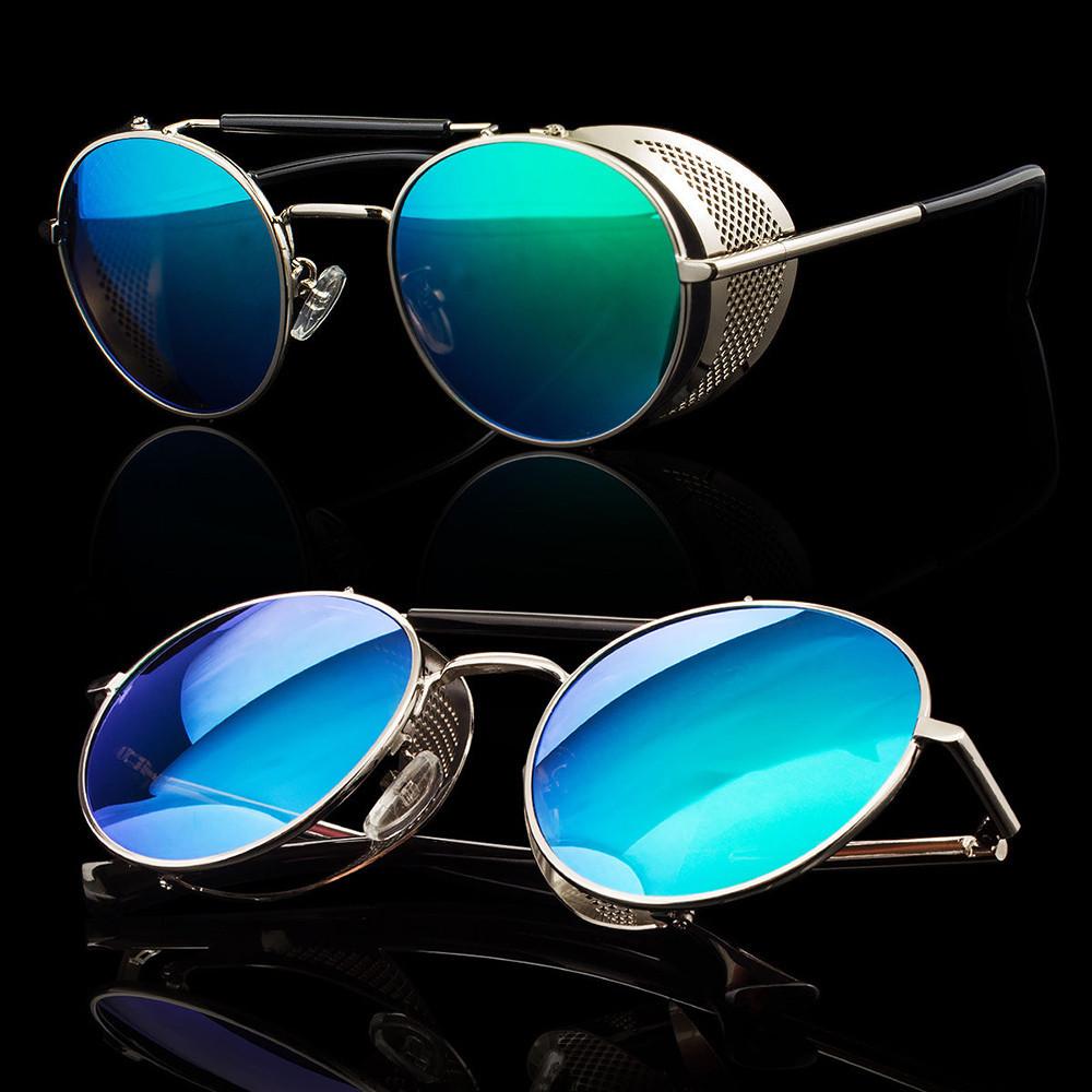 Vintage Steampunk Flip-up Sunglasses With Uv400 Protection Stylish Round Frame