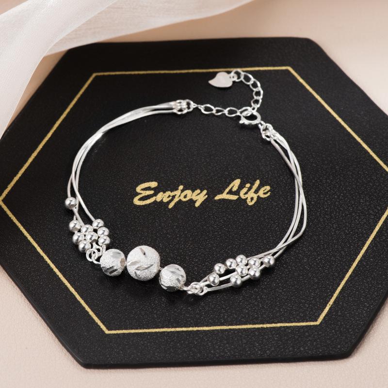 

S925 Серебряный браслет Sansheng III, женские переводные бусины, легкий роскошный нишевый дизайн, аксессуары для рук, китайский подарок на День святого Валентина Adjustable size