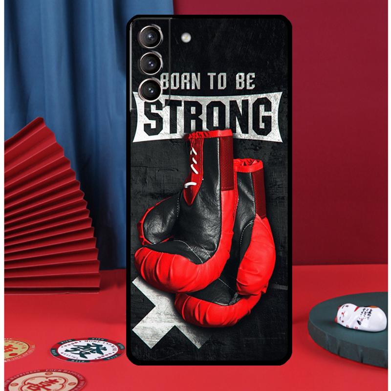Strong Boxing Gloves Phone Case For Samsung Galaxy S24 Ultra S9 S10 S20 FE S21 S22 S23 Plus S25 Ultra Back Cover
