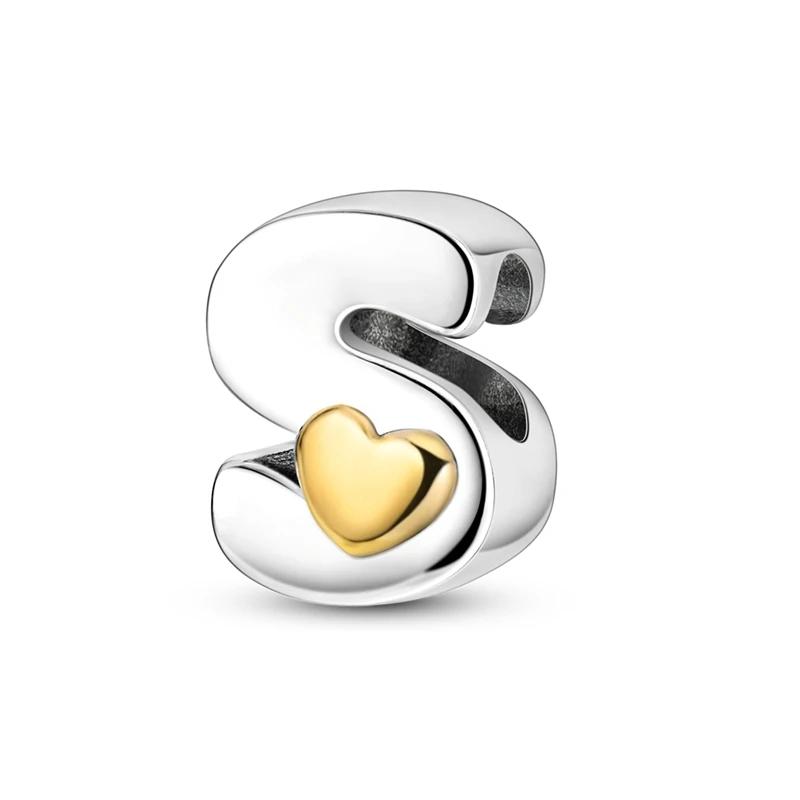 Charm Fits Original Bracelets Copper Femininity English Letters Beads Women Pendant Bead Jewelry Making