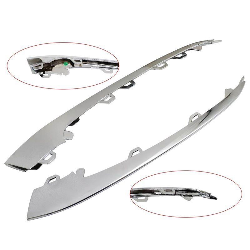 N61R-1Pair Front Bumper Bright Strip Lip Trim Chrome Molding For Mercedes W222 S450/560 2018- A2228857700,A2228857800
