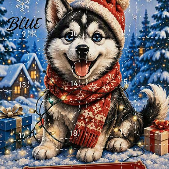 Decorative Christmas Hangings Husky Advent Calendar 2026 with 24 Unique Acrylic Pendants for Tree Decorations Interactive Holiday Unboxing