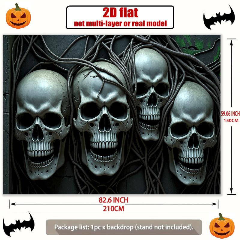 2D Flat Banner, 1 Piece, Halloween Background Decoration Background Photo Prop, Polyester Banner Decoration, Home Decoration