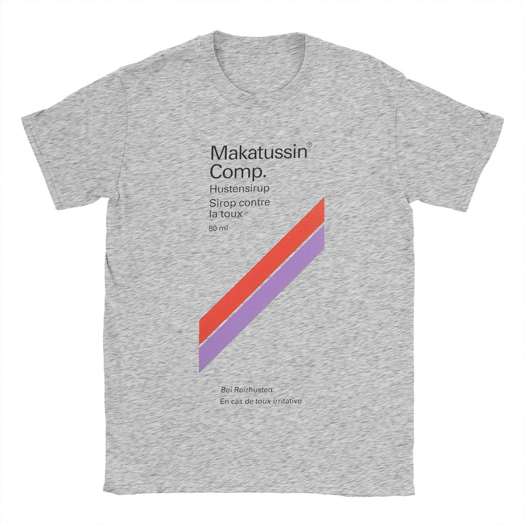 Men T-Shirts Makatussin Comp 80ml Label Vintage Cotton Tee Shirt Short Sleeve Funny T Shirts Crewneck Clothes Summer