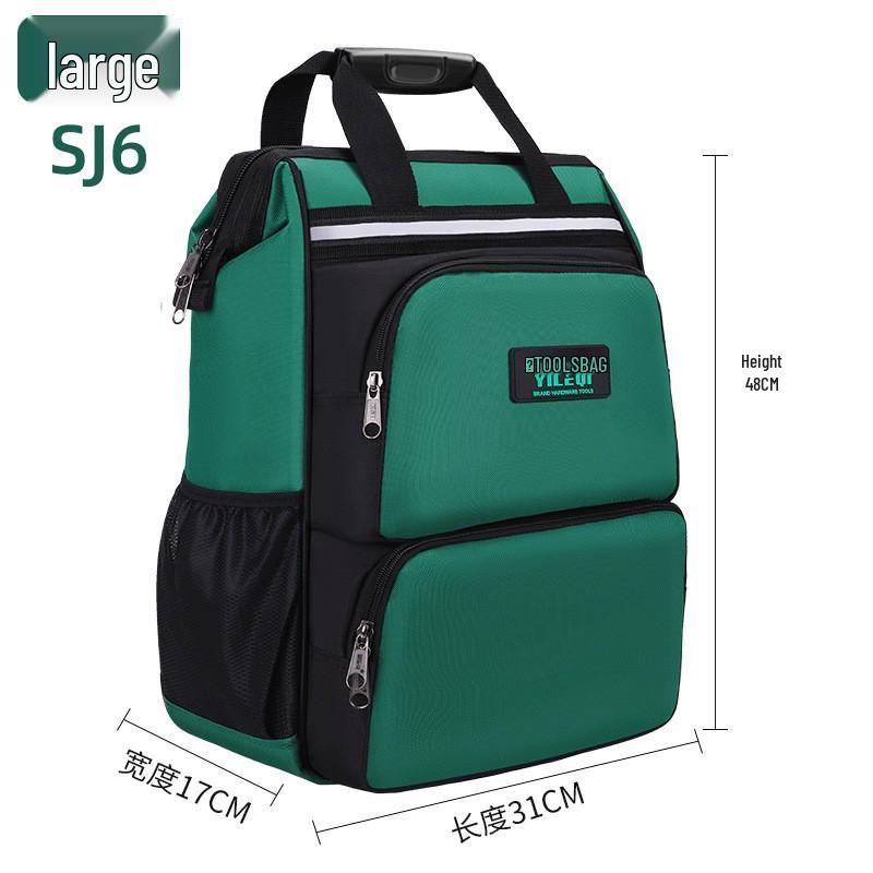 Durable Large Capacity Multi-pocket Tool Backpack with Double Shoulder Straps - Made of Thickened Wear-resistant Oxford Cloth.