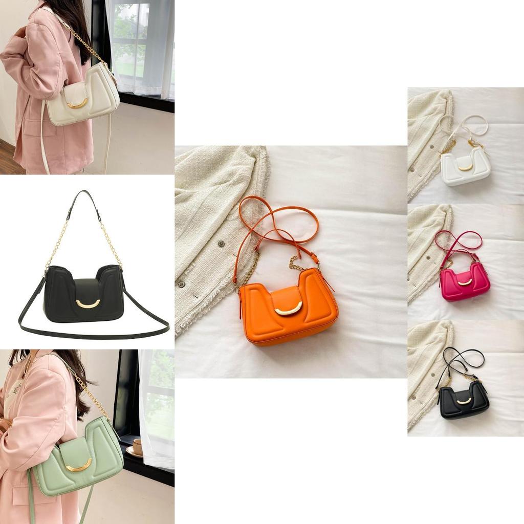 Fashionable Retro Single Shoulder Bag Pu Leather Trendy Crossbody For Women