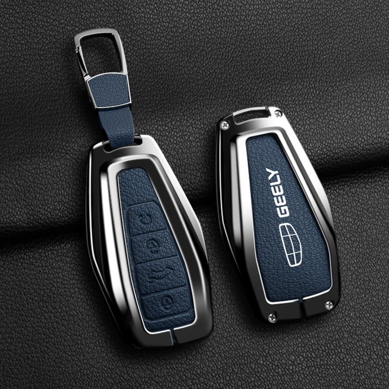 High Quality Zinc Alloy Goat Leather Car Key Case Cove for Geely Coolray X6 X7 EX7 Emgrand Global Hawk GX7 Remote Accessories
