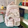 Schoolbag New Schoolbag Female Japanese Ins Cute Dopamine Contrasting Color College Style Primary and Secondary School Students Multi-compartment 