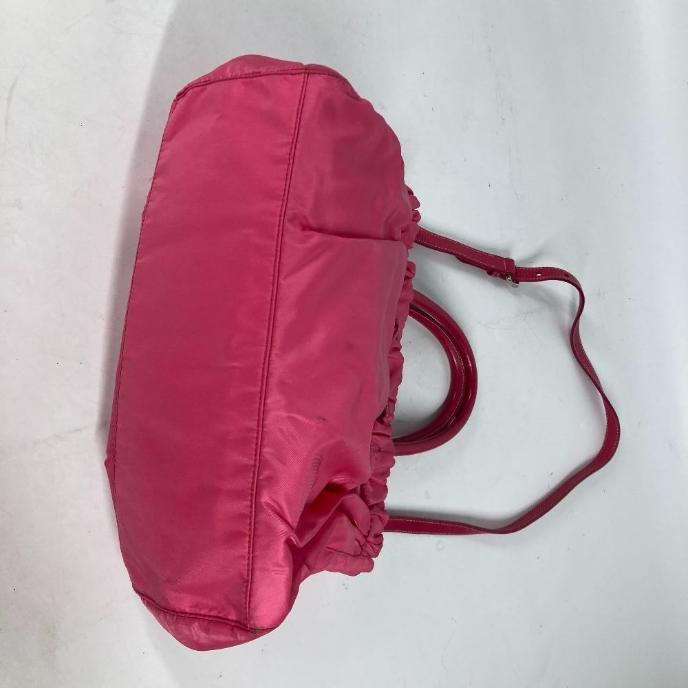 PRADA Shoulder Bag Bag Logo ribbon 2WAY bag Hand Bag Nylon pink