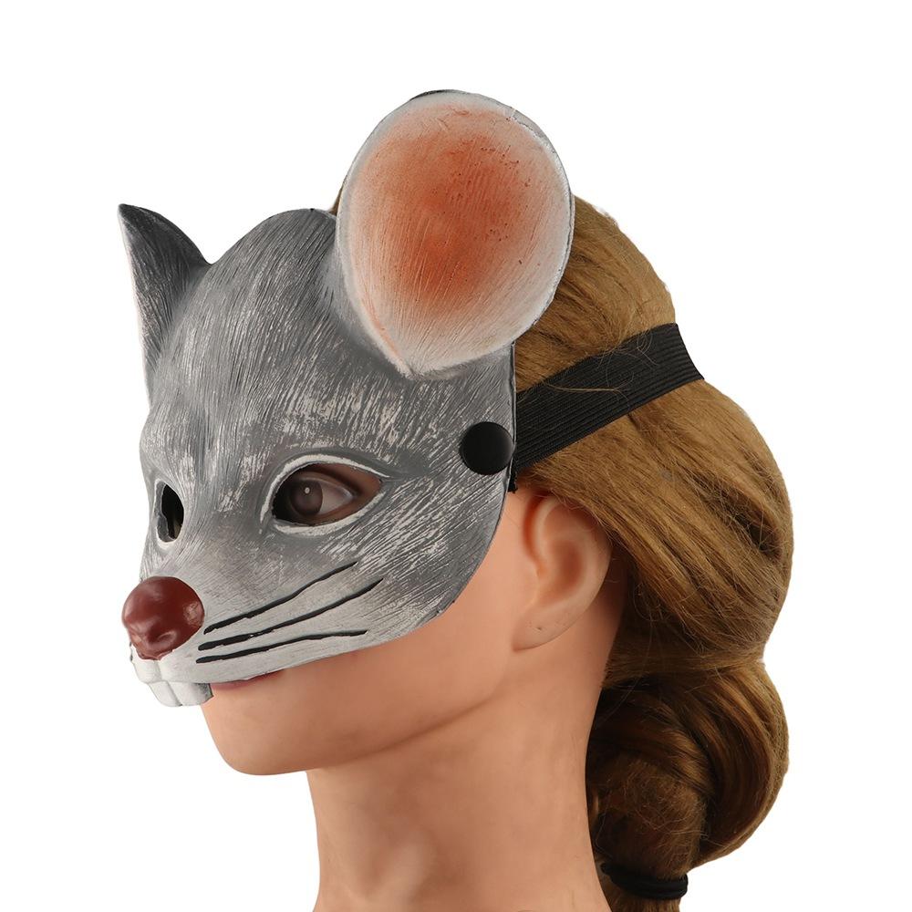 Cosplay-Accessoire für Damen Herren Halbgesichtsmaske Halloween-Masken Mäuse-Gesichtsabdeckung 3D-Tiermaske