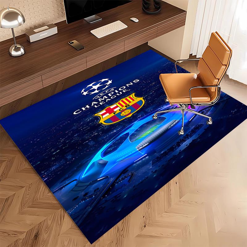 1pc FC Barcelona Print Area Rug - Soft, Washable Non-Slip Indoor Mat, Living Room, Home Office Decorative Rug,Office Decorative