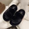 Fashion Women's Fuzzy Open-Toe Slippers Spring&Fall- Plush House Slides for Indoor, Cozy Non-Slip Bedroom Shoes for Ladies& Couples