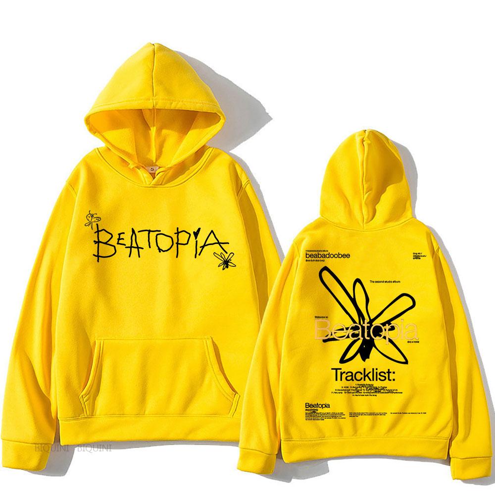 

Beabadoobee Beatopia Графічний друк З капюшоном Поп Мода Хіп-хоп Світшот Зимовий флісовий одяг Унісекс Повсякденні пуловери XS жовтий