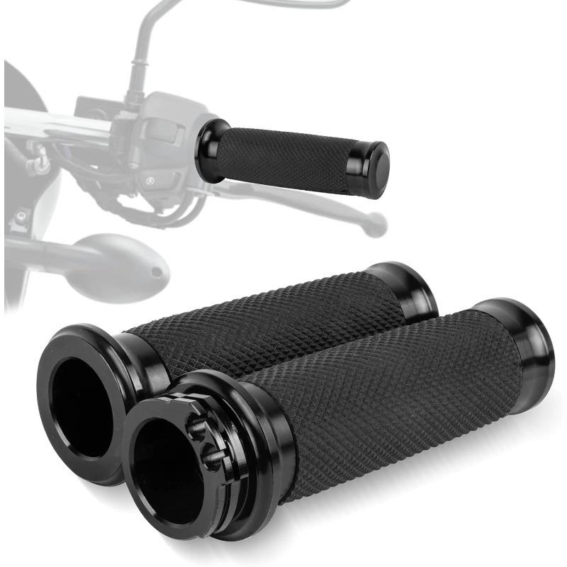 Motorcycle Black Hand Grips 1 Inch Handlebar Grips Universal for Touring Street Glide FLHX Bobber Chopper Cafe Racer