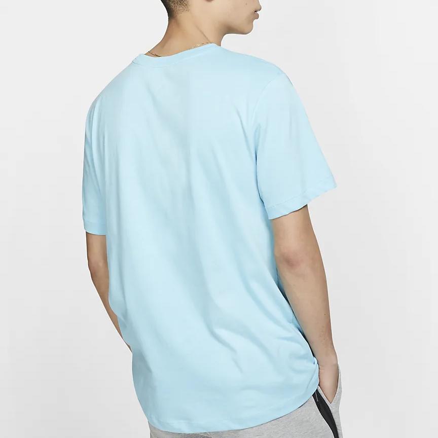 Nike Logo Large Symbol Sports Short-Sleeved T-shirt Men Tops Blue BQ0703-486