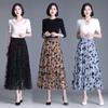 Koreańska Damska Spódnica Tiulowa Modna Letnia Haczyk Kwiatowa Luźna Midi Elegancka Casualowa Spódnice Siatkowe