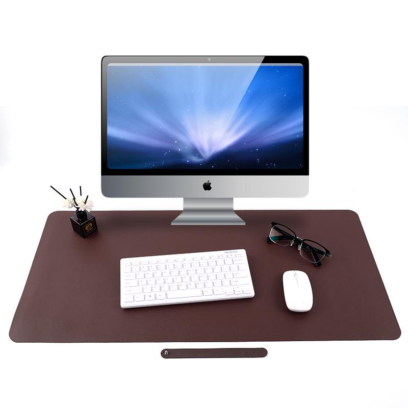 Extra Large Non-Slip Leather Mouse Pad - Stain-Resistant Computer Desk Mat with Pattern Logo