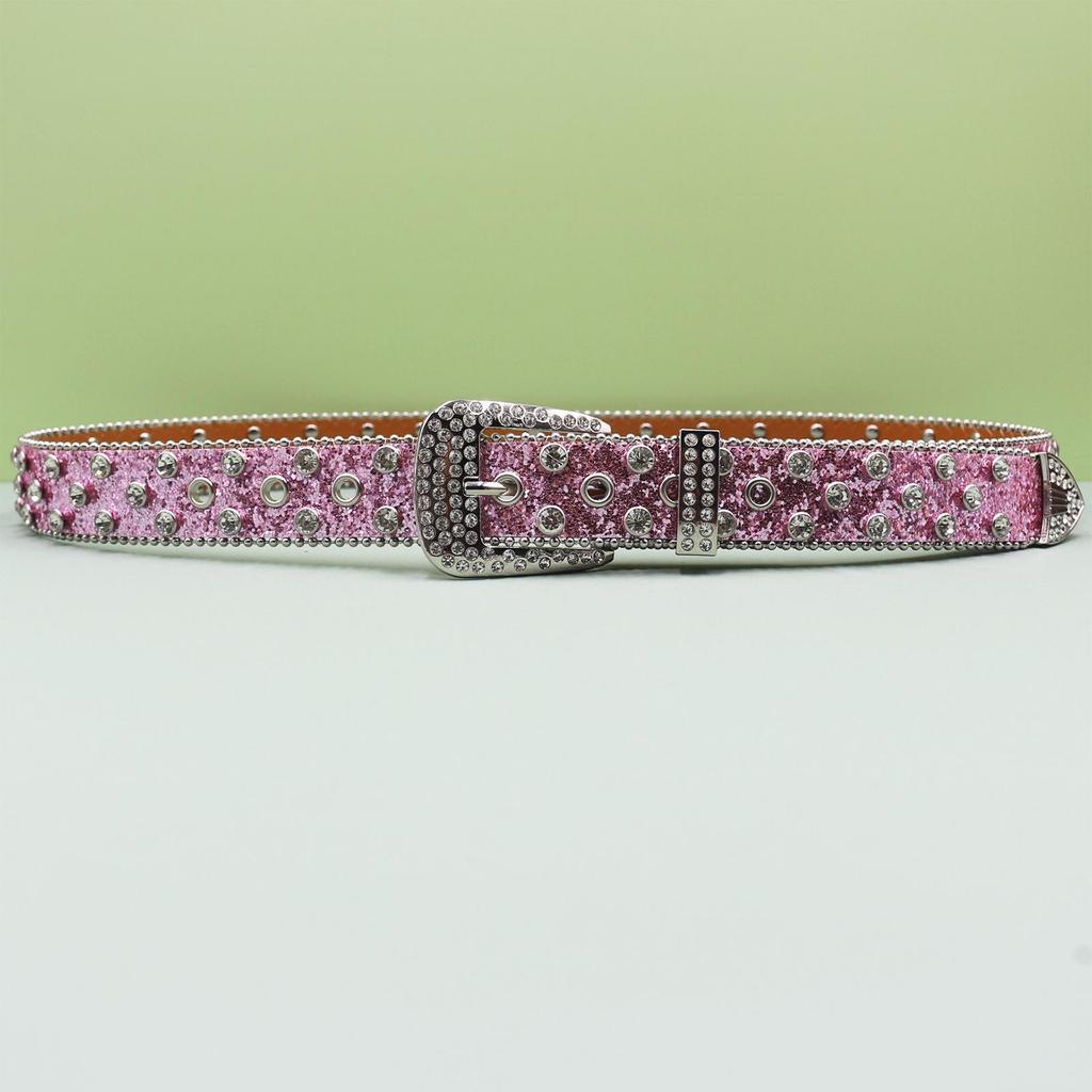 Unisex Punk Rhinestone Sequin Fashion Belt