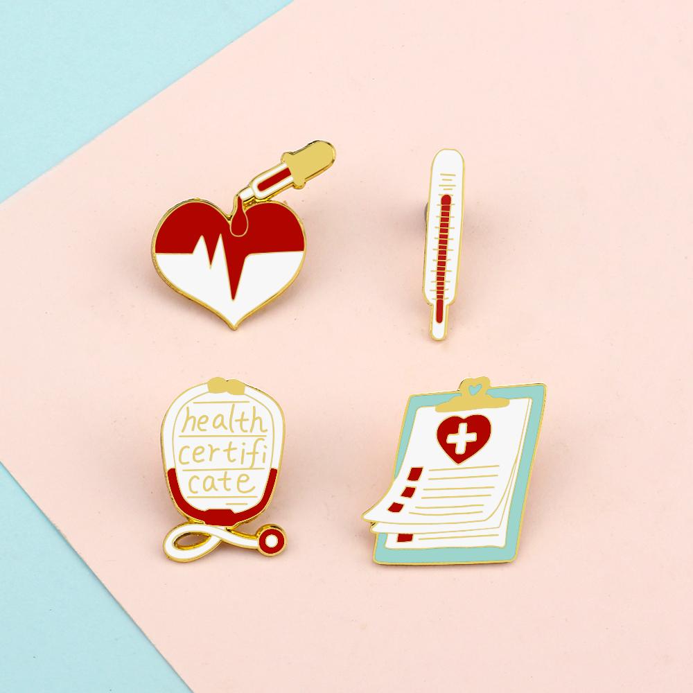 2-4pcs Creative Brooch Sets Punk Skeleton Animal Ghost Enamel Pins Cartoon Cats Earth Medical Money Badge Jewelry Gifts for Kids