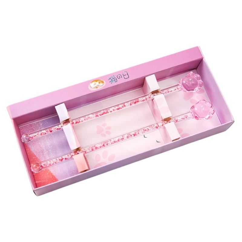 Girly Heart Star Pink Glass Stirring Stick Gift Box Glass Stick Stirrer Glass Stirring Rod Round Stir Stick Shiny Glass Stick