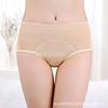 Women S Plus Size Mid Waist Mesh Breathable Leakproof Period Underwear