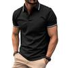T-shirt Moda Estiva Uomo Bottoni Collo a Coste Polo Sportiva Top