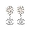 23A New Floral Double C Logo Metal Earrings Women Earrings Silver ABB141-B13050-NO877