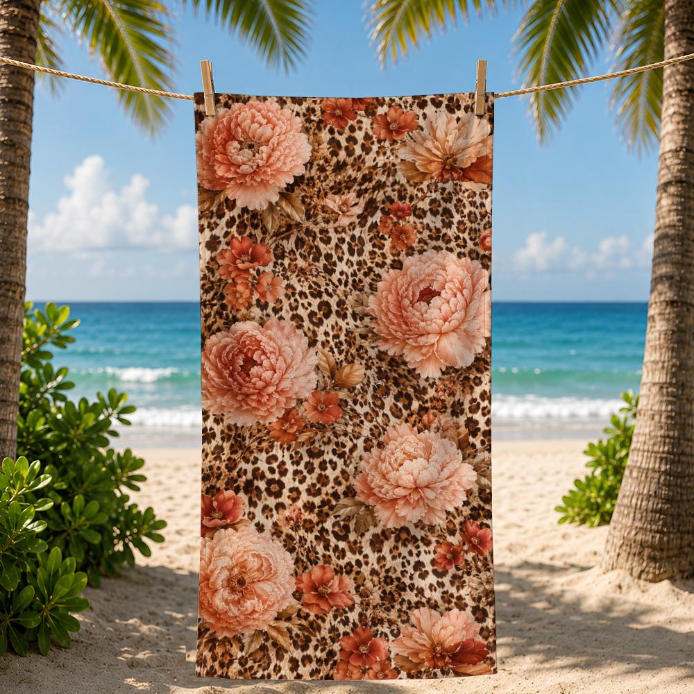 Leopard Floral Towel Five-Star Hotel Quality Eco-Friendly Ultra Soft Thick Towels & Beach Towels Gym Shower