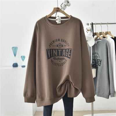 Waffle Damen-Sweatshirt, langärmelig, Oberteil, locker, Übergröße, lässiger Pullover