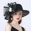 Women's Fashion Casual Flat-brimmed Hat European and American Style Elegant Flower Decorative Hat Going Out for Vacation Breathable Sunshade Elegant