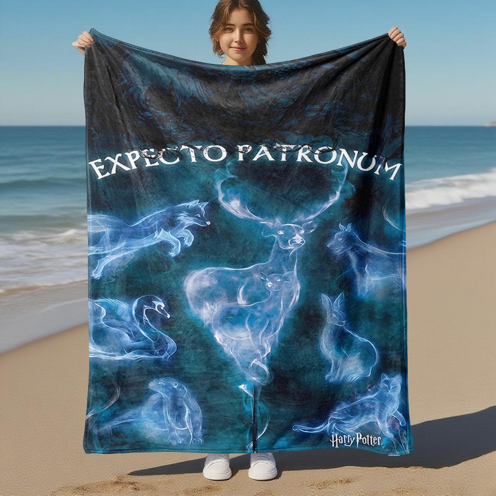 1pc Expecto Patronum swan dog deer Outdoor Flannel Throw Blanket All Season Soft Warmth,Home Decor 1031179