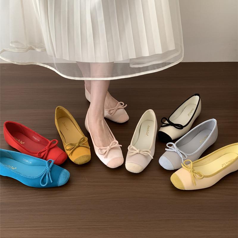 Fashion Bailamos Women Flat Shoes Soft Single Shoes Elegant Round Toe Women Shoes Shallow Loafers Low Heel Sandals