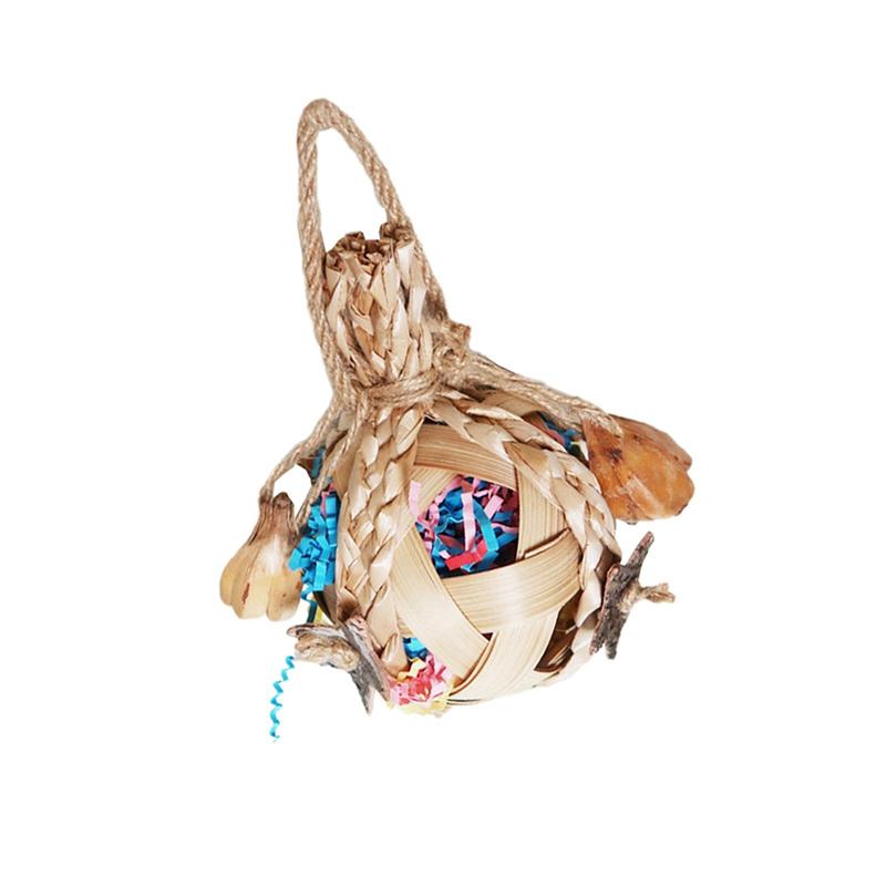 

AEE2-Large Parrot Toys Chew Ball Cage Bite Hanging Training Bird Chewing For Macaws Budgies Finches Cockatoos